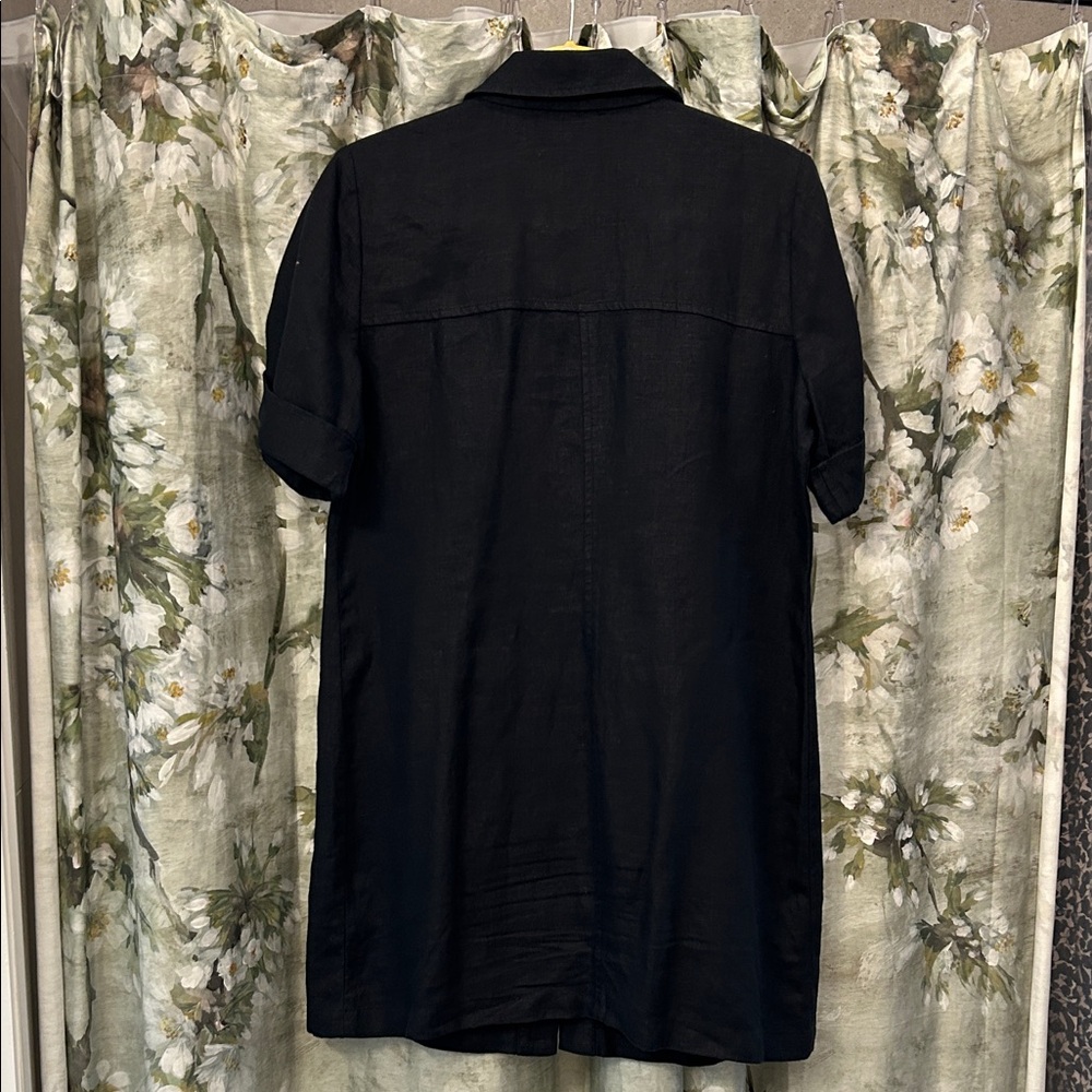 NWT J. Crew Black Linen Utility Shirt Dress - Picture 5 of 5